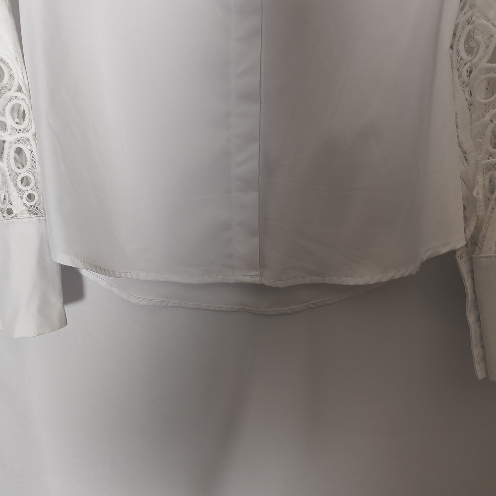 SHEIN White Lace Sleeve Blouse - Picture 10 of 10